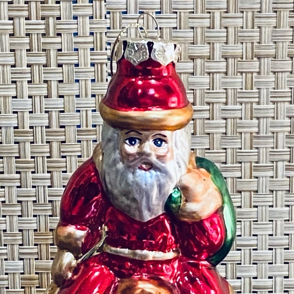 π2xHPππVTG Mercury Blown Glass Santa's Rooftop Delivery Christmas Ornament - Picture 2 of 7